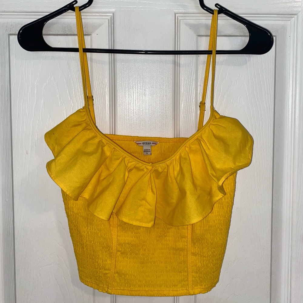 Yellow cropped tank